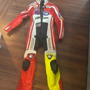 Custome made one piece motorcycle suit. Real leather.
